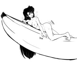 banana barefoot bishoujo_senshi_sailor_moon feet female_only jitenshasw macrophilia medium_breasts naked nude nudity rei_hino smaller_female