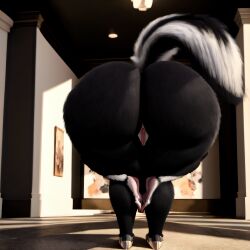 ai_generated female huge_ass over_the_hedge praise_da_booty_(meme) public pussy skunk stella_(over_the_hedge)