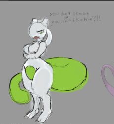 artesjsc big_breasts breasts female mewtwo pokemon pokemon_(species) shiny_pokemon thick_thighs wide_hips