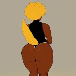 1boy afro ai_generated anthro ass big_ass big_butt black_clothing black_outfit blonde_hair canine canine_humanoid curly_hair curvaceous curvy dark-skinned_femboy dark-skinned_male dark_skin dat_ass femboy feminine_male furry furry_ears furry_tail gay gay_male girly huge_ass huge_butt large_ass large_butt looking_away male male_only nai_diffusion stable_diffusion tail thick thick_ass thick_thighs tight_clothing tight_fit victor_canine voluptuous whoram wide_hips