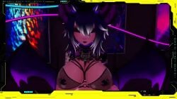 ass ass_expansion bat bat_ears big_breasts black_eyeshadow black_lipstick bouncing_breasts bouncing_butt breast_expansion breasts breasts_bigger_than_head butt_bigger_than_head collar demon_girl demon_horns garter_straps goth goth_girl gothic horns huge_ass huge_breasts inflation light-skinned_female nefarious_nao neffy_the_bat nipple_piercing nipples pierced_nose piercing purple_eyes purple_hair spiked_collar tagme video vr_media vrchat vrchat_avatar