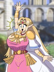 1girls a_link_to_the_past blonde_female blonde_hair breasts clothed clothed_female curvaceous curvy curvy_body curvy_female curvy_figure female female_focus female_only fully_clothed huge_breasts kenkaranger massive_breasts princess_zelda super_smash_bros. tagme the_legend_of_zelda zelda_(a_link_between_worlds) zelda_(a_link_to_the_past)