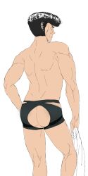 ass ass blush gay hunter_x_hunter knuckle_bine male_only muscular muscular_male only_male panties yaoi