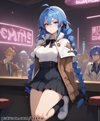 absurd_res ai_generated anime blue_hair braid braided_hair braided_ponytail braided_twintails female hi_res highres mushoku_tensei ozziru patreon roxy_migurdia self_upload twintails uncensored