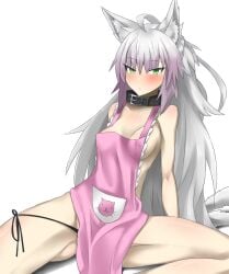 atalanta_(alter)_(fate) atalanta_(fate) collar danielsung fate/apocrypha fate/grand_order fate_(series) female naked_apron panties_around_leg small_breasts tagme