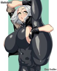 1girls 2d 2d_(artwork) 2d_artwork artist_name ass ass_visible_through_clothes ass_visible_through_thighs big_ass big_breasts bonkiru bottom_heavy breasts bust busty chest clothed clothed_female clothes clothing color colored curvaceous curvy curvy_figure digital_media_(artwork) eyelashes_visible_through_hair female female_focus fingerless_gloves freckles freckles_on_face fupa gloves green_eyes hip_dips hips holding_leg hourglass_figure huge_ass huge_breasts human jacket jacket_open large_ass large_breasts leg_grab leg_lift legs legs_held_open legs_up light-skinned_female light_skin lips lips_puckered long_eyelashes mature mature_female miss_hazard mons_pubis mound_of_venus narrow_waist navel navel_line navel_visible_through_clothes no_nude original original_character puckered_lips rose_hazard shiny shiny_clothes shiny_hair sideboob sideboob_cutout silver_hair skin_tight skin_tight_clothes skin_tight_suit skindentation skinny_waist sleeves_rolled_up slender_waist slim_waist small_waist standing standing_on_one_leg stretching stretching_leg thick thick_ass thick_butt thick_hips thick_legs thick_thighs thighs thin_eyebrows thin_waist tight_clothes tight_clothing tiny_waist toned toned_arms toned_belly toned_body toned_female toned_legs toned_stomach top_heavy top_heavy_breasts voluptuous voluptuous_female waifusplit waist wide_hips