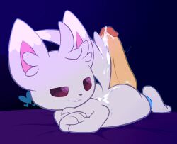 ass buttjob cum cum_on_ass furry hot_dogging looking_at_another minccino on_bed penis pokémon_(species) pokemon pokemon_(species) semi-anthro tagme thanu