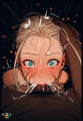 1boy 1girls ai_generated all_the_way_to_the_base blonde_hair blue_eyes blush braided_ponytail braided_twintails british cammy_white cum cum_in_mouth cum_in_throat cum_on_face cum_spurt dark-skinned_male deepthroat european eye_contact facefuck female gag gagging hand_on_head heart heart-shaped_pupils interracial kneeling light-skinned_female looking_at_another looking_at_partner looking_at_viewer looking_up male_pov on_knees oral oral_sex penis penis_in_mouth petite pleasure_face pov pov_blowjob pov_crotch pov_eye_contact pov_hands pubic_hair pushing_head_down red_lipstick rwl skinny slim street_fighter surprised tears throatpie tight_throat tremble_spikes trembling wide_eyed