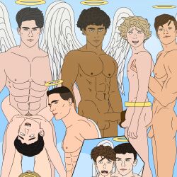 8boys abs angel angel_wings cyles_cinning eyes_rolling_back gay gay_sex guardian_angel halo nipples original original_character original_characters pecs penile_penetration skinny sky toony trapped young