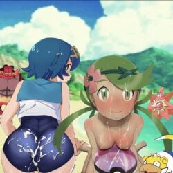 ass beach big_ass blue_eyes blue_hair cum cum_on_ass cum_on_face edit female female_only garfield_(series) garfield_the_cat green_eyes green_hair homer_simpson incineroar lana_(pokemon) mallow_(pokemon) meme mob_face patrick_star pokemon pokemon_sm slowpoke small_breasts spongebob_squarepants spongebob_squarepants_(series) starmie straight_hair the_simpsons unknown_artist