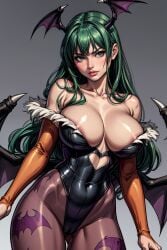 ai_generated cherrybomb420 civitai darkstalkers demon demon_girl demoness head_wings inner_thigh_dips more_at_source morrigan_aensland pussy_visible_through_clothes pussy_visible_through_leotard skin_tight skin_tight_outfit skindentation succubus succubus_wings tagme tight_clothes tight_clothing tight_fit