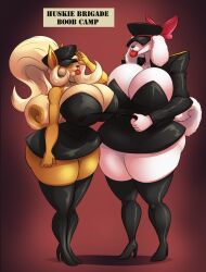 2girls anthro coco_bandicoot crash_(series) crossover fay_spaniel fur furry large_breasts star_fox thick_thighs thunder_thighs transformation