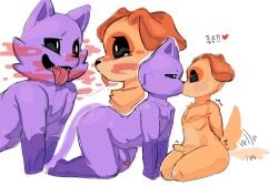 2024 2d 2d_(artwork) 2d_artwork absurd_res anonymous_artist anthro anthro_on_anthro anthro_only blush bodily_fluids canid canine canis catnap_(poppy_playtime) critters_(poppy_playtime) dogday_(poppy_playtime) domestic_cat domestic_dog duo felid feline felis furry_only genitals hi_res kissing male male/male mammal mob_entertainment no_humans penis poppy_playtime poppy_playtime_(chapter_3) purple_body saliva saliva_string sex simple_background small_penis smiling_critters tagme tongue white_background