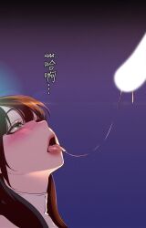 after_fellatio brave_new_world female saliva saliva_string saliva_trail seo_jeong-sook tongue tongue_out twintails yoongonji