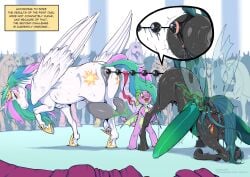 2024 alicorn anal anal_beads animal_genitalia animal_pussy anthro arthropod big_crotchboobs changeling crotchboobs dragon english_text equid equine equine_genitalia equine_pussy etheross female female/female feral friendship_is_magic genitals hasbro hi_res holding_breath horn insect_wings insectoid male mammal my_little_pony nipple_pull nipple_tweak princess_celestia_(mlp) pussy queen_chrysalis_(mlp) sex_battle sex_toy spike_(mlp) struggle text tug_of_war wings