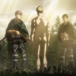 anime_screencap attack_on_titan floch_forster male male_only meme naked official_art official_style screencap shingeki_no_kyojin zeke_jaeger