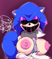 big_breast black_eyes blue_fur breasts cuts demon female friday_night_funkin friday_night_funkin_mod lord_x male mouth_open paizuri penis pov_male red_pupils rule_63 saliva sonic.exe sonic.exe_(character) sonic.exe_(creepypasta) sonic_(series) sonic_the_hedgehog_(series) tails thick_ass titfuck titjob xenophanes_sonic