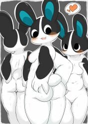 <3 animal_crossing ass big_ass blush breasts dotty_(animal_crossing) female fur furry furry_only hand_on_ass heart naked nintendo nude pussy rabbit slightly_chubby tail thick_thighs video_games wide_hips