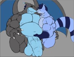 anthro ass balls belly biceps big_balls big_belly big_muscles big_penis blugloo body_hair butt_grab canid canine canis charizard closed_eyes duo fur genitals hair hairy hand_on_butt huge_cock humanoid_genitalia humanoid_penis kissing male male/male mammal musclegut muscular muscular_anthro muscular_male nintendo nipples nude pecs penis penis_grab pokémon_(species) pokemon pokemon_(species) simple_background standing thesquarestart thick_thighs video_games wolf