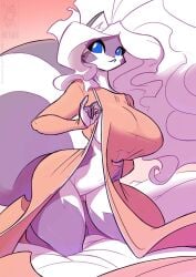 anthro chloe_sinclaire disrobing eye_contact female furry jolly_jack jollyjack nude skunk solo_female unzipped