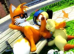 3d_(artwork) anthro anthro_on_anthro anthrofied balls ballsack ben_muttski bench blender_(software) blowjob canine cock_worship cum cum_drip dog_ears dog_tail erect_nipples erect_penis erection fox fox_ears fox_tail gay gay_sex half-closed_eyes humanoid humanoid_genitalia humanoid_penis looking_at_partner looking_down male male/male male_only muscular muscular_anthro muscular_male nipples nude nude_male oral oral_sex penis penis_out saiyangoku4_(artist) sex sonic_(series) sonic_the_hedgehog_(archie) sonic_the_hedgehog_(series) tails tongue tongue_out yaoi