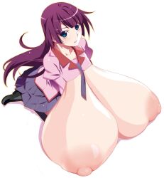 1girls alternate_breast_size bakemonogatari breasts_bigger_than_body breasts_bigger_than_head breasts_bigger_than_torso edit enormous_breasts gigantic_breasts hyper hyper_breasts massive_breasts monogatari_(series) senjougahara_hitagi solo tagme third-party_edit