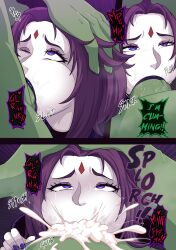 1boy 1girls beast_boy blowjob comic dc dc_comics deepthroat face_fucking fellatio female furanh huge_cock male penis rachel_roth raven_(dc) tagme teen_titans