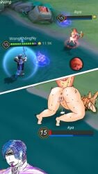 1boy 1girls anus aov arena arena_of_valor aya_(aov) aya_arena_of_valor big_ass florentino gameplay_mechanics health_bar parody pussy quang tail video_games weapon