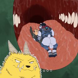 anthro azathura bear divine_beast epic_games fortnite furry group hi_res male male/male mammal maw_sex mawplay oral_vore polar_patroller rouen_(blazingfrostwolf) tongue_love tongue_play tongue_worship trio vore