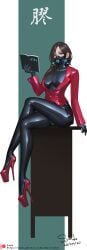 bodysuit female female_only latex latex_bodysuit latex_suit sade_abyss shiny_clothes solo tight_clothing