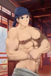 abs animated bara bara_tits biceps bodybuilder feet_out_of_frame flexing haku_rai jiggle jiggle_physics jiggling_pecs kusuriya_no_hitorigoto large_pectorals lihaku_(kusuriya_no_hitorigoto) looking_at_viewer male male_nipples male_only mp4 muscular muscular_male navel nipples no_sound no_visible_genitalia pecs physics shirtless shirtless_male smooth_skin solo solo_male tagme video