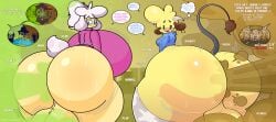 2d_(artwork) 2d_animation anthro ass balls big_balls big_breasts big_butt blue_clothing blue_eyes blue_hoodie blue_topwear blush bodily_fluids boom bottomless breasts building canid canine canis city city_destruction clothed clothing cow_ears cow_print_thighhighs cow_print_topwear crowd death death_by_fart deelikedeez_(artist) destruction dlstash dogslickingsoda domestic_dog duo ear_piercing ear_tag earth eyewear fart fart_everywhere fart_fetish farting fur genitals glasses grey_eyes group growth gynomorph hair hi_res hoodie horn huge_balls huge_breasts huge_butt hyper hyper_balls hyper_breasts hyper_butt hyper_fart hyper_genitalia intersex intersex/male jiggling landscape_dwarfing legwear looking_at_butt magic male mammal mass_death onomatopoeia open_mouth outside piercing pink_clothing pink_nose pink_shirt pink_topwear planet polka_dots poofy_hair roblox robloxian shiniri_(deelikedeez) shirt smile soda_(dogslickingsoda) sound_effects spell sweat sweaty_butt tail tail_tuft text thick_thighs thigh_highs tongue topwear tuft white_hair wide_hips wiggle wobbling worried_look yellow_body