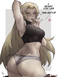 big_ass big_breasts big_thighs blonde_hair dressed flashing_panties foonie foonie_xd jujutsu_kaisen panties partially_clothed solo_female yuki_tsukumo