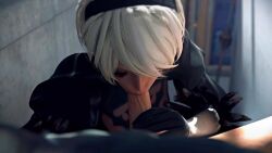 1boy 1girls 3d animated blue_eyes fellatio female first_person_view hydrafxx licking_penis looking_at_viewer male mole_under_mouth mp4 nier nier:_automata nier_(series) oral penis pleasedbyviolet pov shorter_than_10_seconds shorter_than_30_seconds sound video white_hair yorha_2b yorha_9s