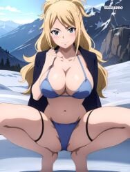 1girls ai_generated big_breasts blesseddo cleavage fairy_tail jenny_realight long_hair