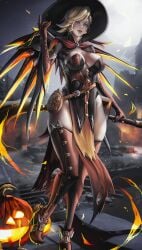 1girls female female_focus female_only lumija-art mercy overwatch overwatch_2 witch_mercy