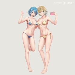 2girls bikini blue_eyes dakkalot fire_emblem fire_emblem:_the_binding_blade fire_emblem_heroes fjorm_(fire_emblem) multiple_girls shanna_(fire_emblem)