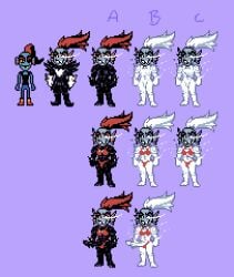 absurd_res animal_humanoid anthro armor armor_plates big_penis bikini clothing digital_media_(artwork) dracozhilla energy female fish fish_humanoid futanari genitals ghost glowing glowing_eyes group hair hi_res humanoid intersex marine marine_humanoid muscular muscular_female penis pixel_(artwork) solo spirit swimwear two-piece_swimsuit undead undertale undertale_(series) undyne undyne_the_undying