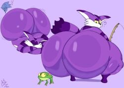 anthro artist_name ass ass_focus big_ass big_the_cat character_name copyright_name domestic_cat huge_ass hyper_ass male mammal purple_fur sitting sleeping sonic_(series) sonic_the_hedgehog_(series) yoshuacomoyoshu