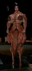 3d extreme_muscles futanari hairy_breasts hairy_chest high_heels huge_breasts large_areolae large_penis mature_female micro_bikini muscular muscular_futanari pubic_hair second_life self_upload thesusman thunder_thighs veiny_penis