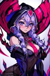 ai_generated breasts era_(omega_strikers) female omega_strikers purple_eyes purple_hair sultryspark