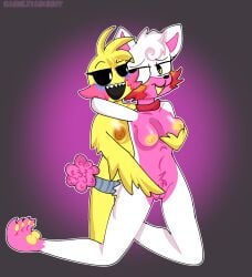 2girls anthro bad_anatomy canelitabunny five_nights_at_freddy's five_nights_at_freddy's_2 mangle_(fnaf) toy_chica_(fnaf) yuri