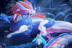 capcom clothed clothing essence_of_rapture female feral fur genitals hi_res human leviathan_(mh) mammal mizutsune monster_hunter nude pussy scales scalie video_games water white_body