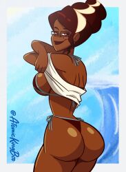 ass atomickingboo female helen_cocoa looking_at_viewer ms._cocoa oc original original_character rice_krispies sideboob solo tagme