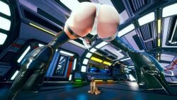 1boy 1girls 3d ass big_ass blindfold breasts female giantess light-skinned_female light-skinned_male light_skin macro male mandragosan micro nier nier:_automata nude nude_male shrunk shrunken_male white_hair yorha_2b yorha_9s