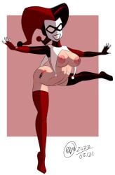 1girls batman_(series) big_breasts breasts bunbunmuffinart dc_comics female female_only harley_quinn harley_quinn_(the_batman) naked nipples solo the_batman