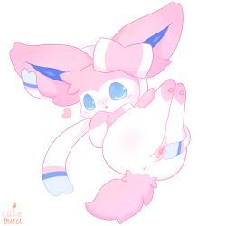 cakebufu canid canine eeveelution female feral generation_6_pokemon hi_res mammal nintendo pokemon pokemon_(species) solo sylveon