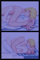 1boy 1girls 2022 2_panel_comic 2d 2d_artwork ambiguous_penetration anime anime_style bed blonde_hair censored closed_eyes color colored comic comic_page comic_strip couple covers cuddling female happy_sex hug human human_only image image_set imminent_kiss long_hair male missionary missionary_position moaning naked naked_female naruto naruto_(series) naruto_shippuden ninanator nude nude_female on_bed open_mouth pink_hair romance romantic romantic_couple romantic_sex sakura_haruno sex short_hair straight_sex two_frame_image under_covers under_covers_sex uzumaki_naruto yellow_hair