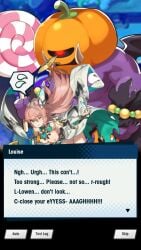 breasts dragalia_lost edit exposed_breasts exposed_pussy louise_(dragalia_lost) pink_hair pumpking_(dragalia_lost) rape text