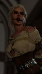 3d ball_gag bondage bound cd_projekt_red ciri gag gagged rindekey rope_bondage the_witcher the_witcher_(series) the_witcher_3:_wild_hunt